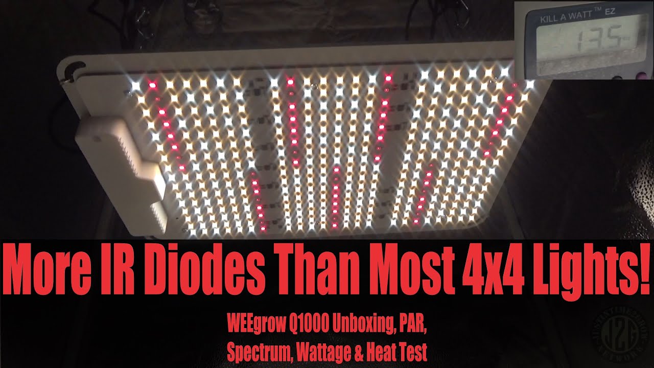 More IR Diodes Than Most 4x4 Lights! - WEEgrow G1000 Unboxing, PAR, Spectrum, Wattage & Heat Test!