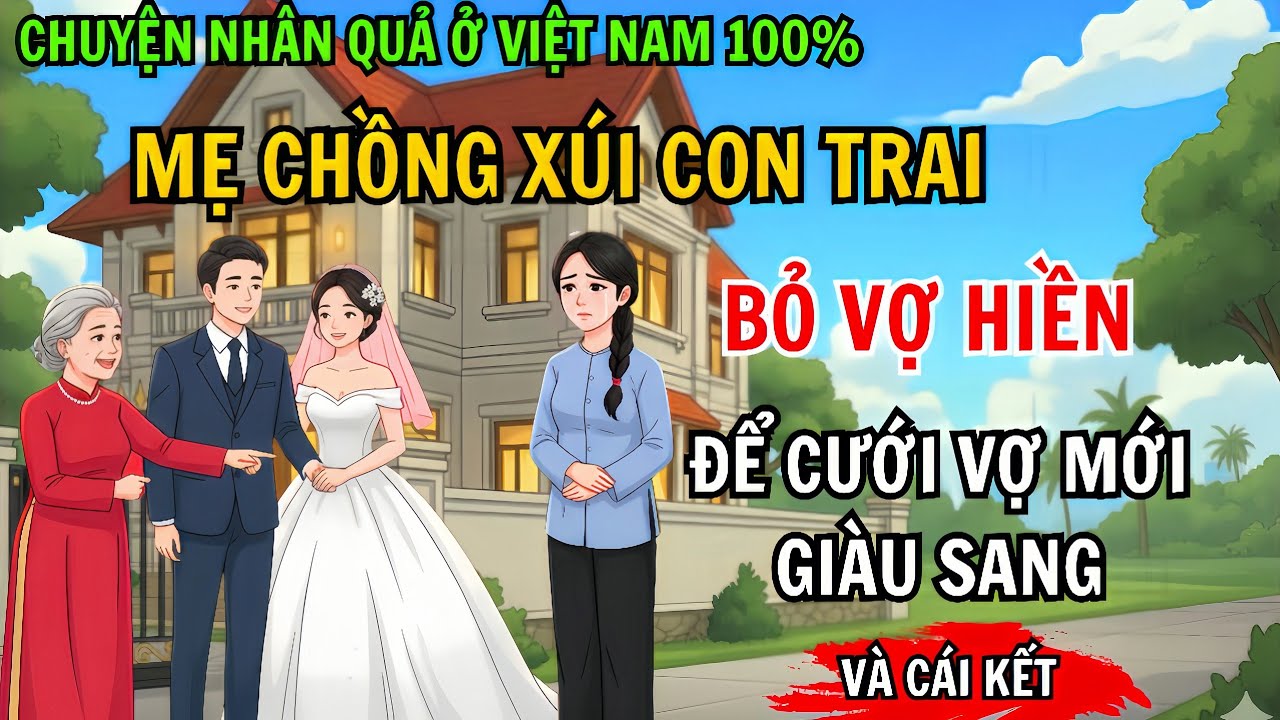 Chuyện Nhân Quả 100% Mẹ Chồng Xúi Con Trai Bỏ Vợ Hiền Để Cưới Vợ Mới. Và Cái Kết!
