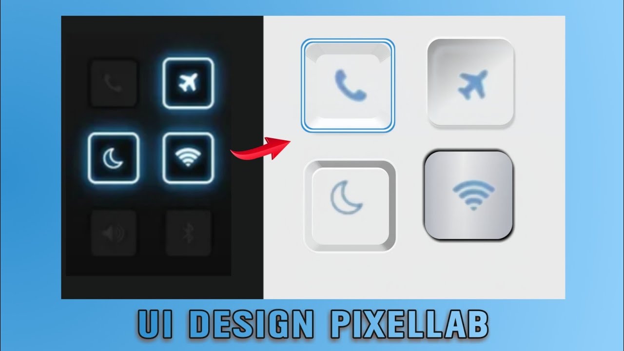 How To Create Simple UI Design|. Digital Toggle Button Design|•Pixellab Toturial.