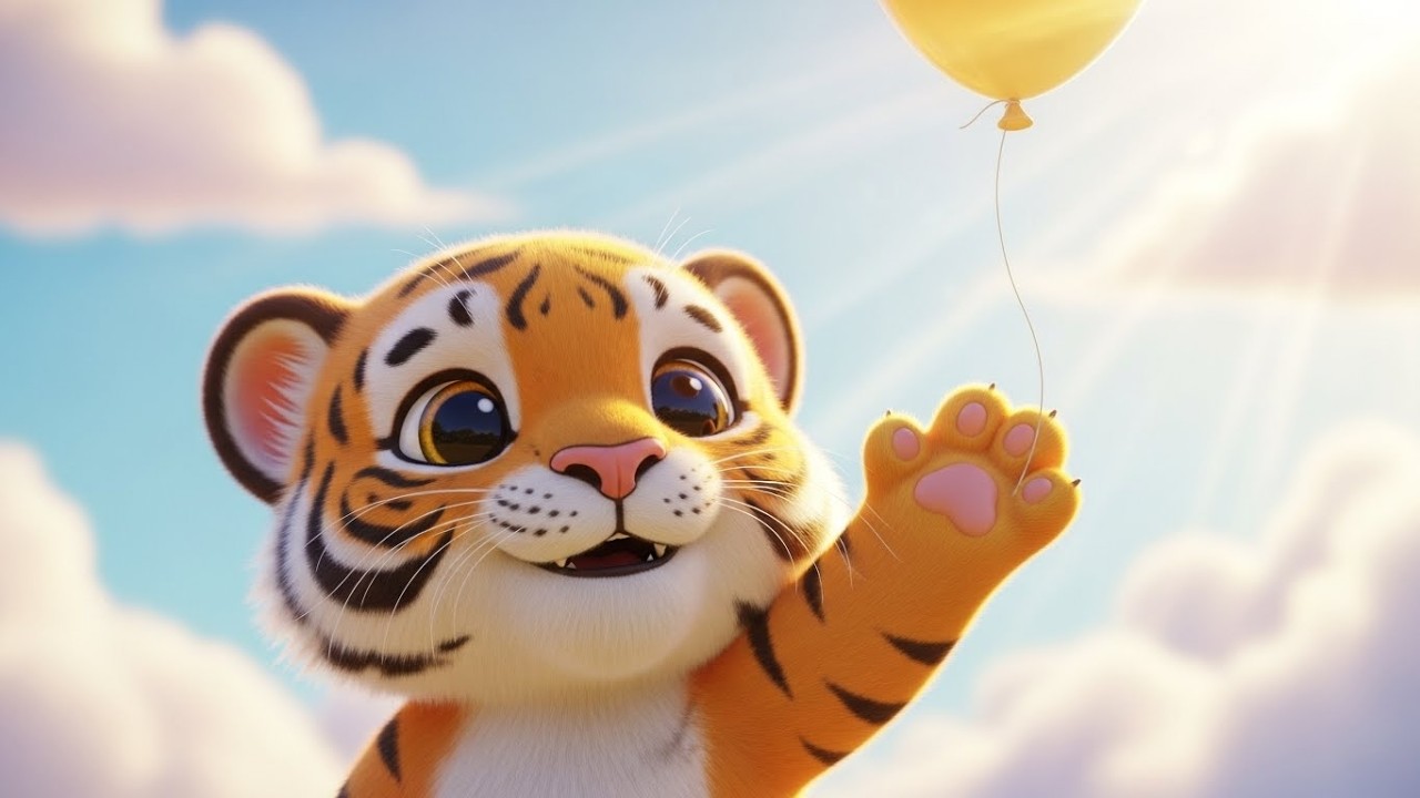 Считаем воздушные шарики с маленьким тигром 🐯🎈🔢 | Мультфильм для детей и весёлые приключения