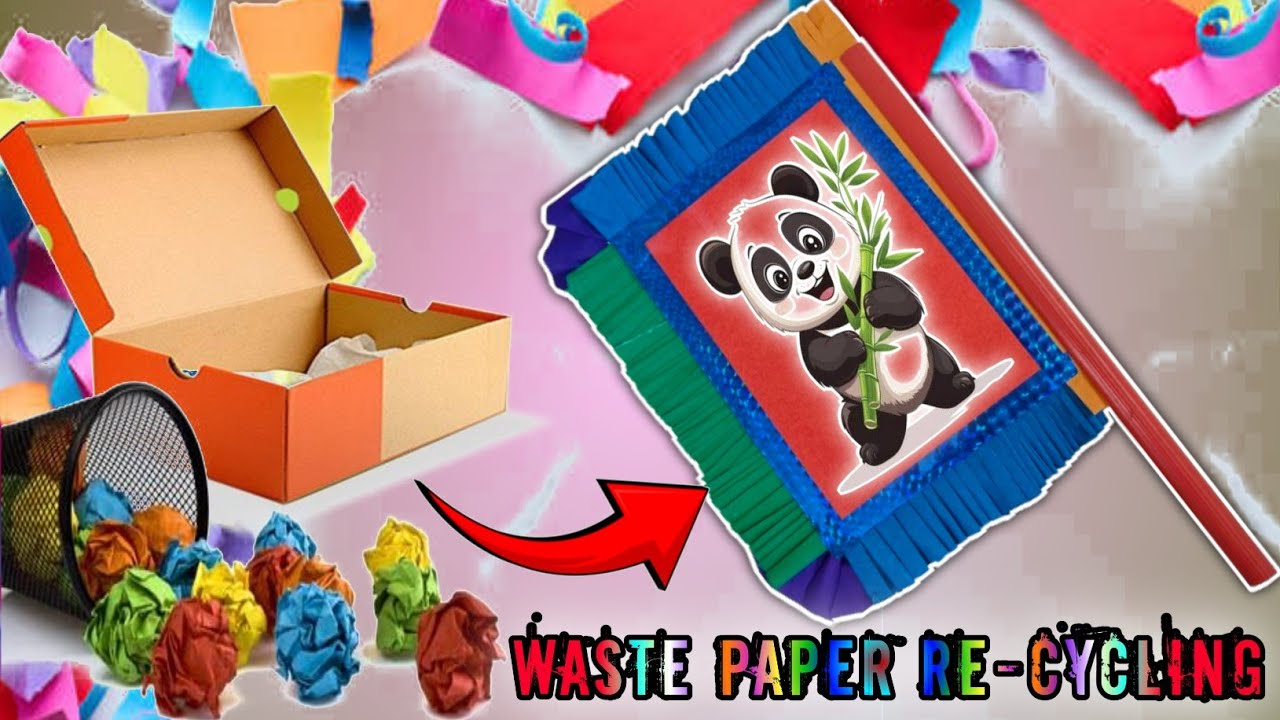 Make a hand Fan 🪭 in Waste Meterial // Recycle Paper a nice Craft
