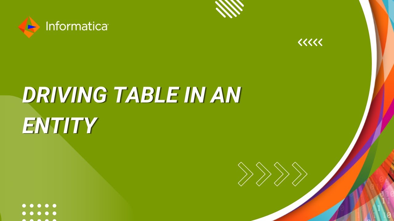 Driving table in an entity