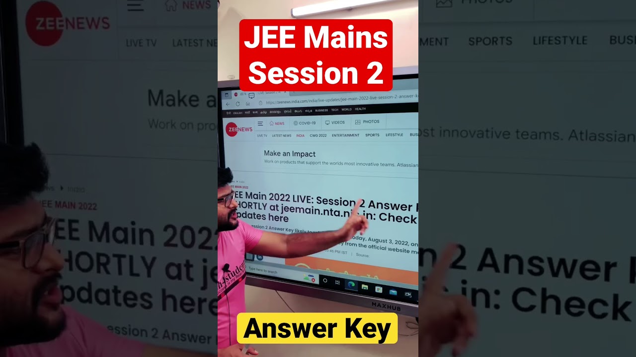 JEE Mains 2022 Answer Key Result Update | #jeemains2022