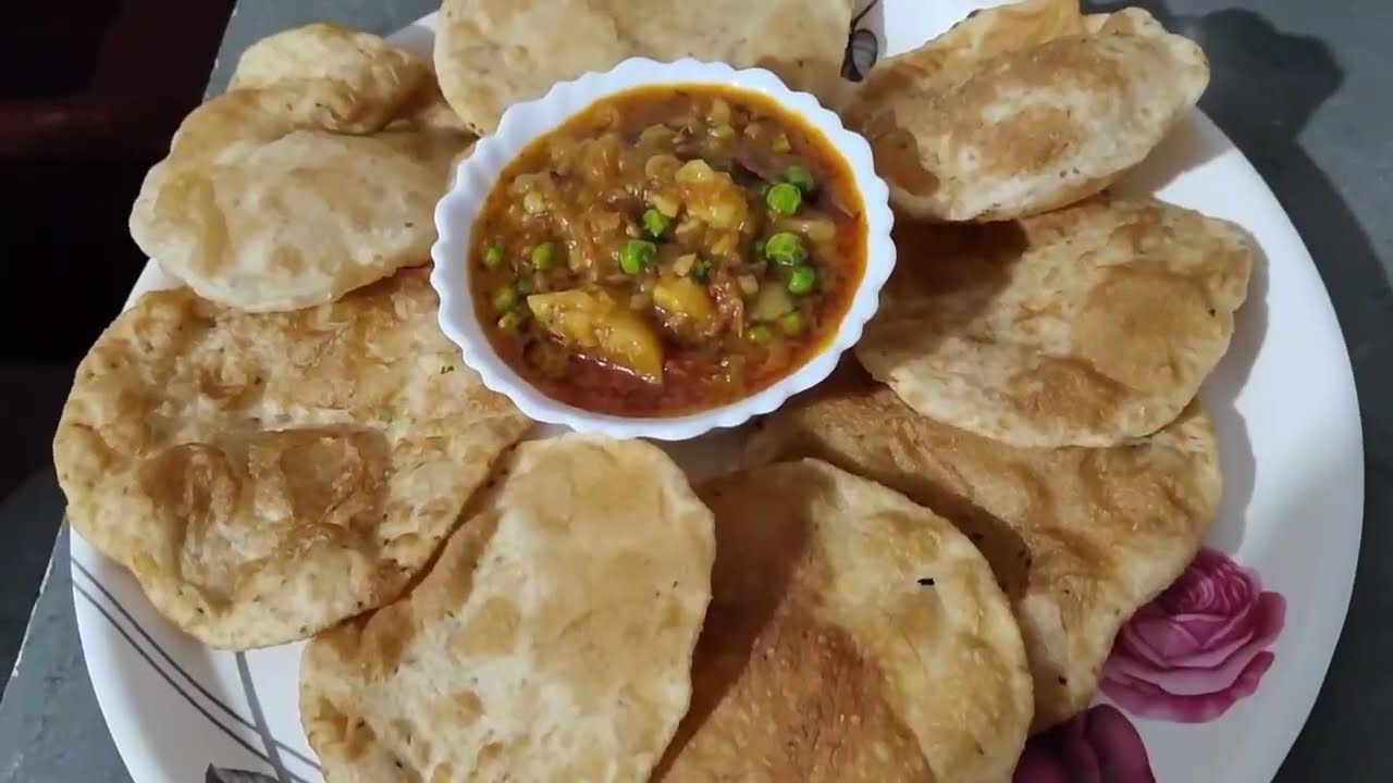 Simple & Easy aalo matar ki sabzi aur puri