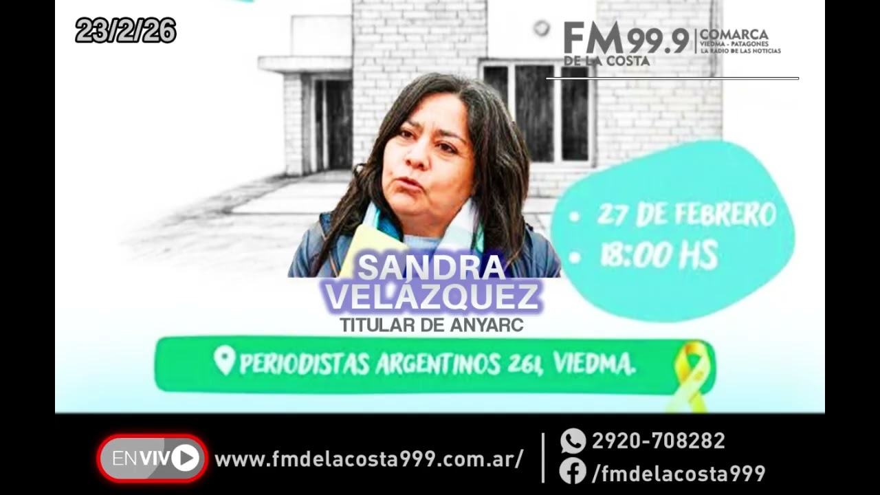 Sandra Velázquez - FM DE LA COSTA 99.9 - 23/2/26