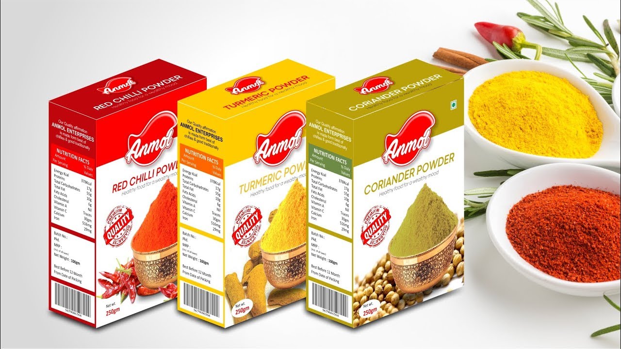 Red Chilli Powder Packaging Design || Reference Image & CDR File