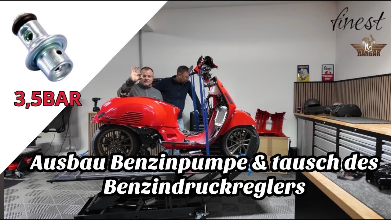Tausch des Bezindruckreglers, Ausbau der Benzinpumpe Vespa GTS 300 und 310 
