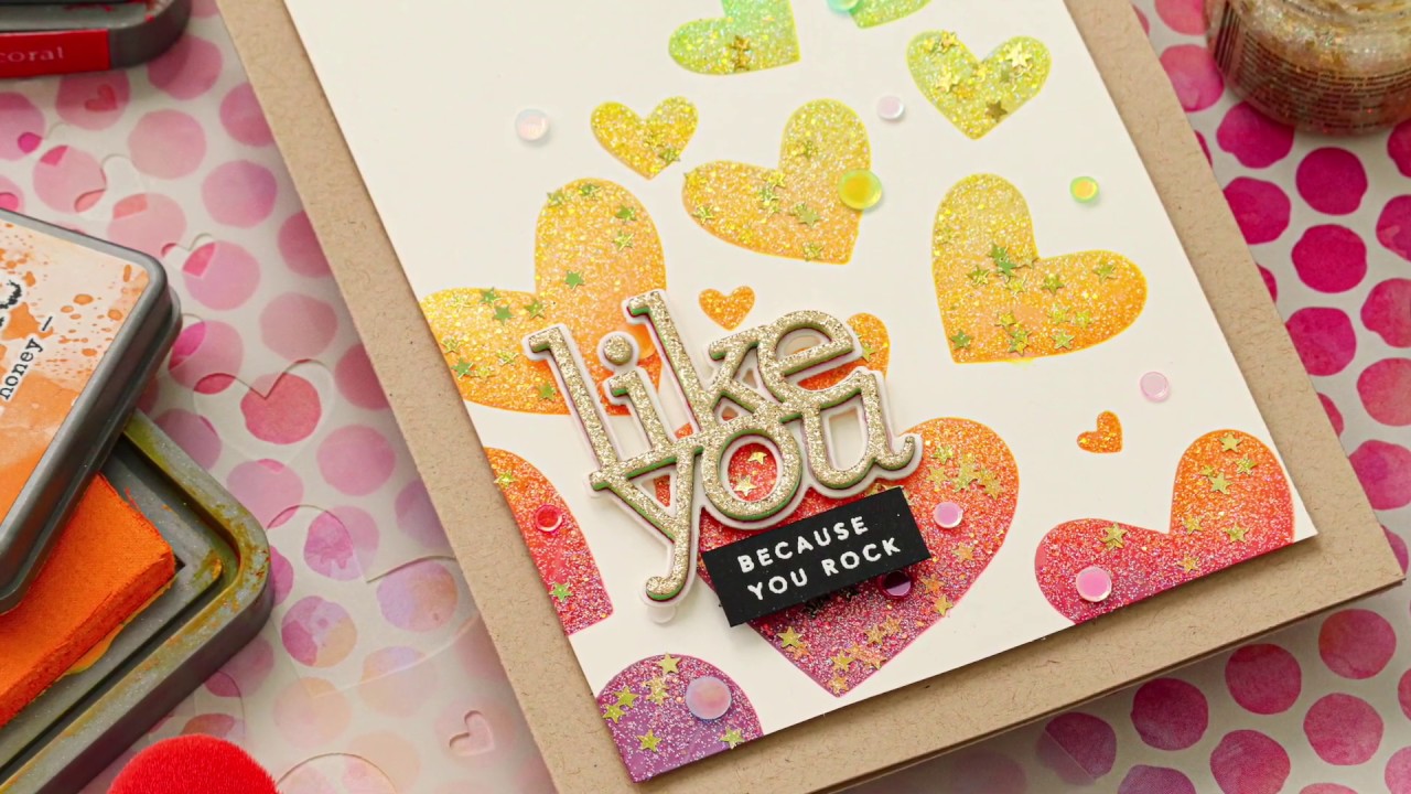 Glitter Paste Over Colored Ink Blending with Nina Marie
