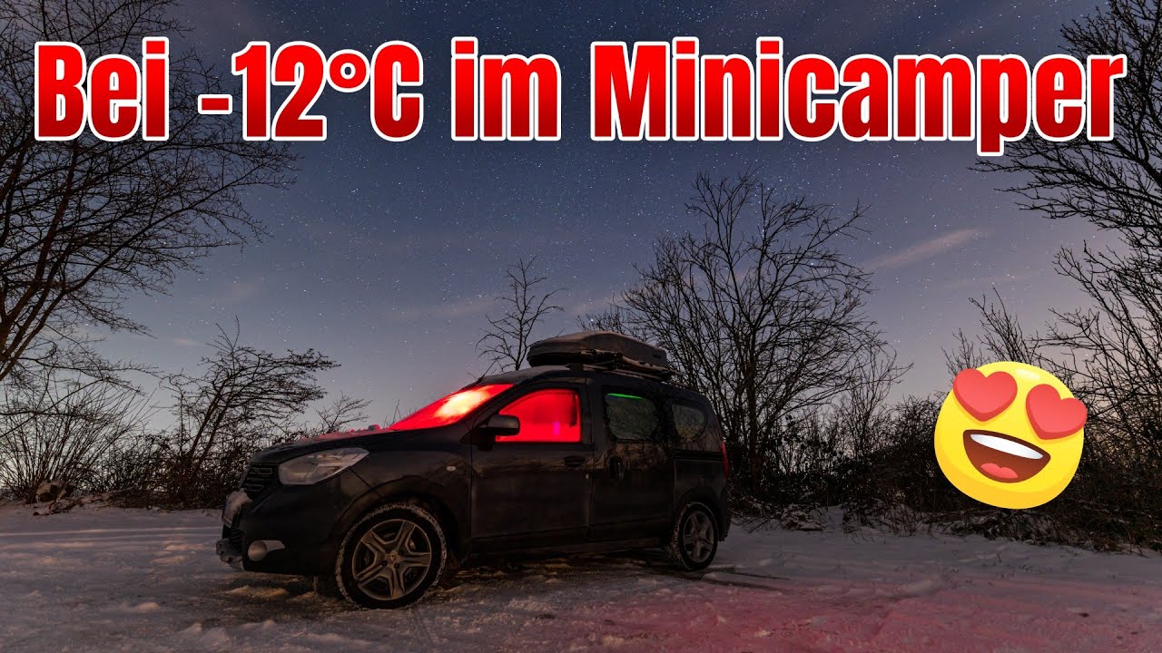 Wintercamping ❄️ bei -12°C im Dacia Dokker Minicamper 😨 - Polizei 🙄