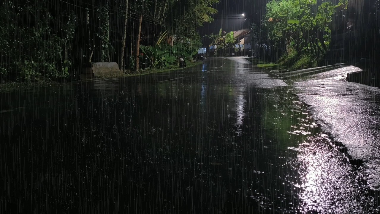Night Rain Street Ambience: Wet Road Reflections and Calm Sounds for Deep Sleep Tonight