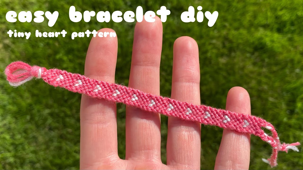 jak zrobić łatwą bransoletkę z muliny |bransoletka przyjaźni z muliny DIY wzór serduszek|tiny heart