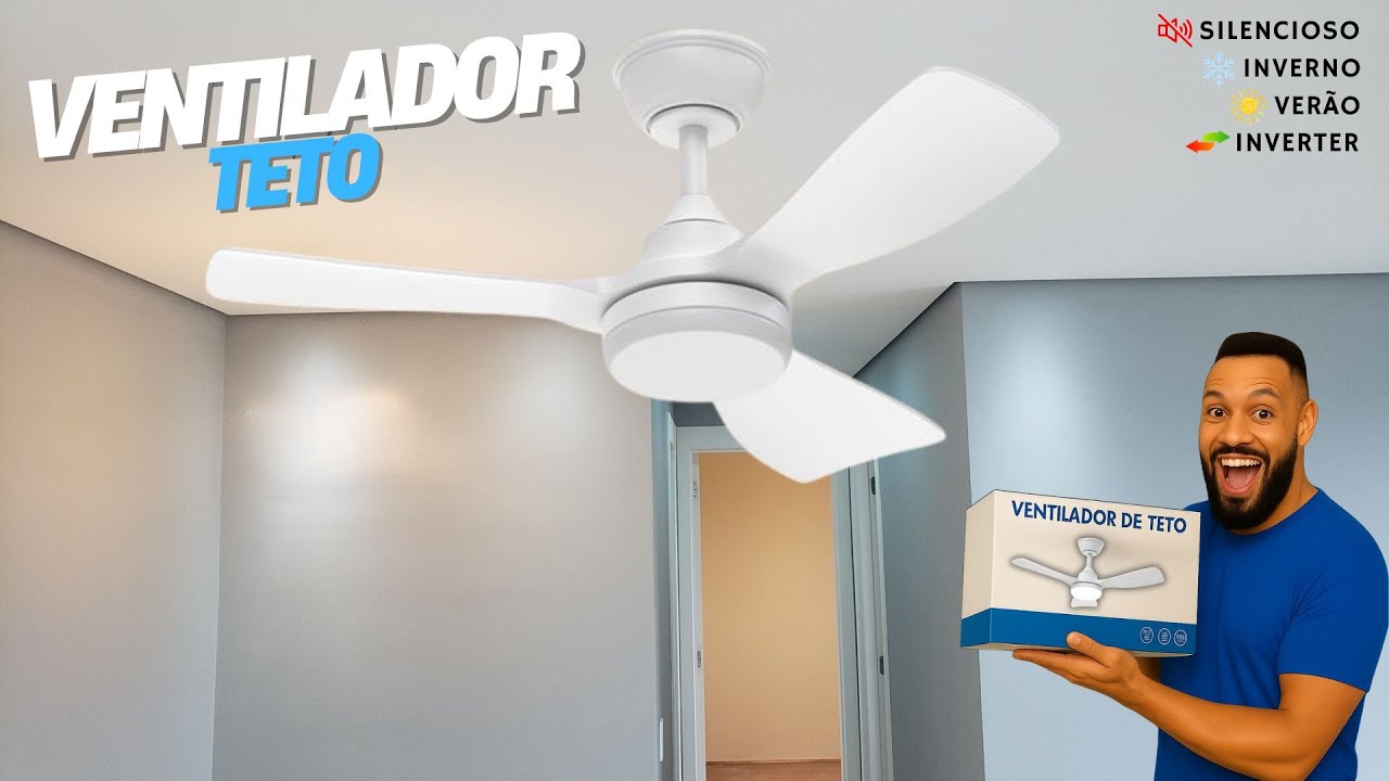 INSTALANDO VENTILADOR DE TETO INVERTER COM LUMINÁRIA. PASSO A PASSO.