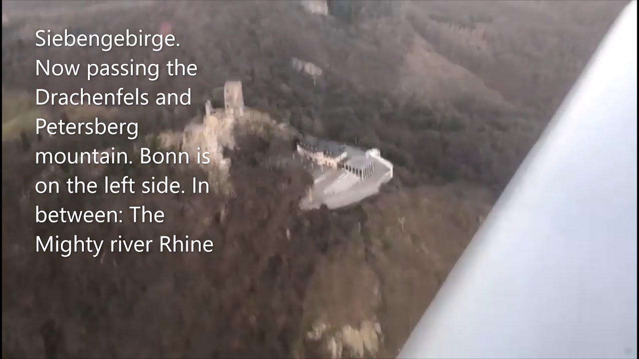 Flight in a private aircraft Robin R3000 . Drachenfels and Petersberg 🇩🇪 Flug Siebengebirge