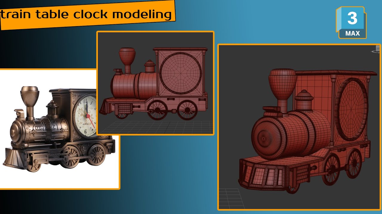 train clock modeling in 3dsmax