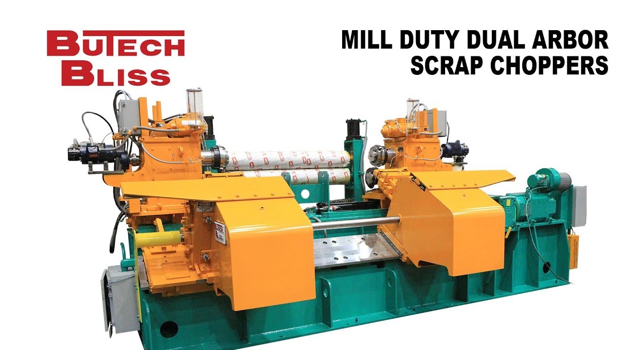 Mill Duty Dual Arbor Scrap Choppers Video | Butech Bliss