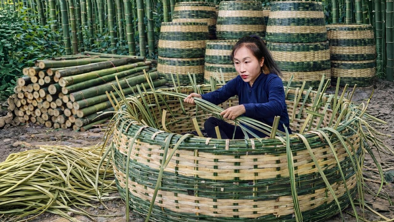 Traditional Village Life: Bamboo Weaving, Vegetable Harvest & Noodle Making