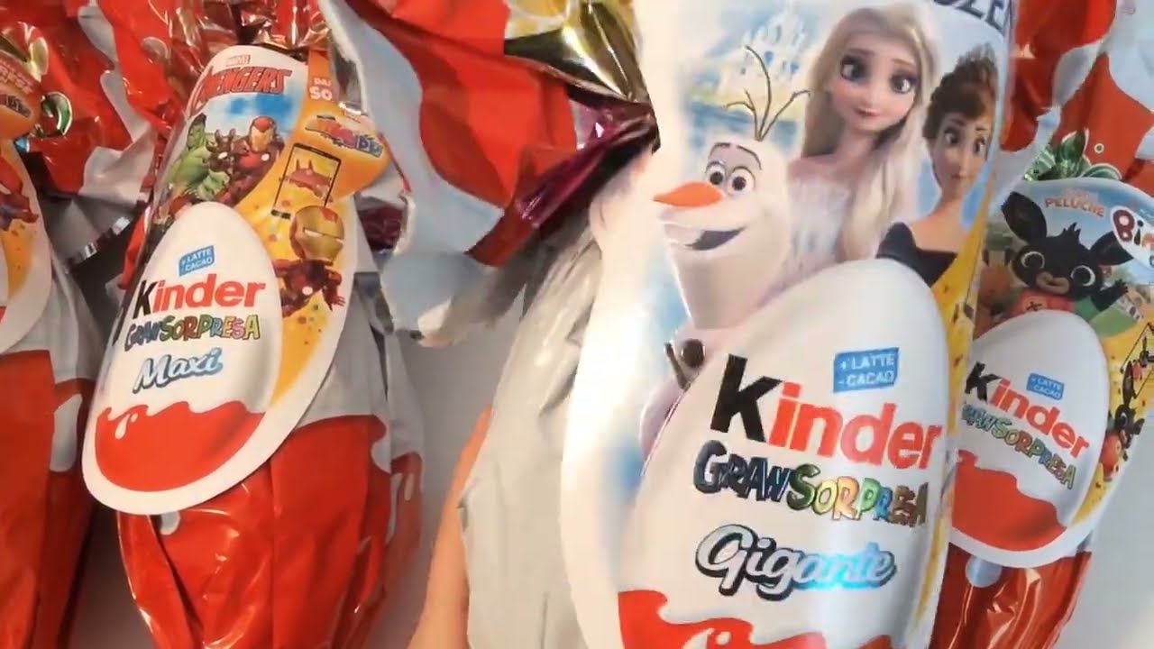 Giant Kinder Surprise Froze Compilation ASMR Unboxing 