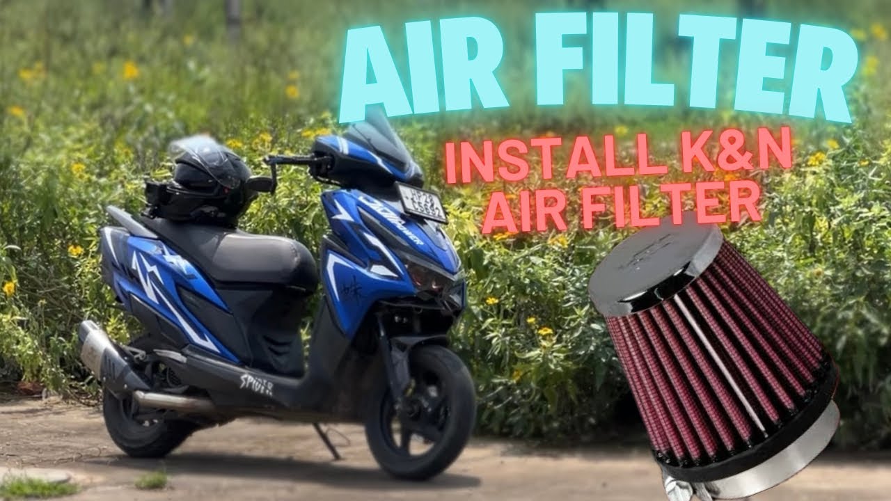 K&N performance air filter Install in Scooty / install Air Filter in Honda Grazia Bs6
