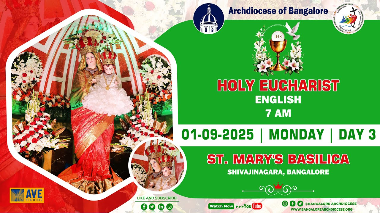 01.09.2025 | English Live Mass | St. Mary's Basilica | Novena & Feast | Day 3