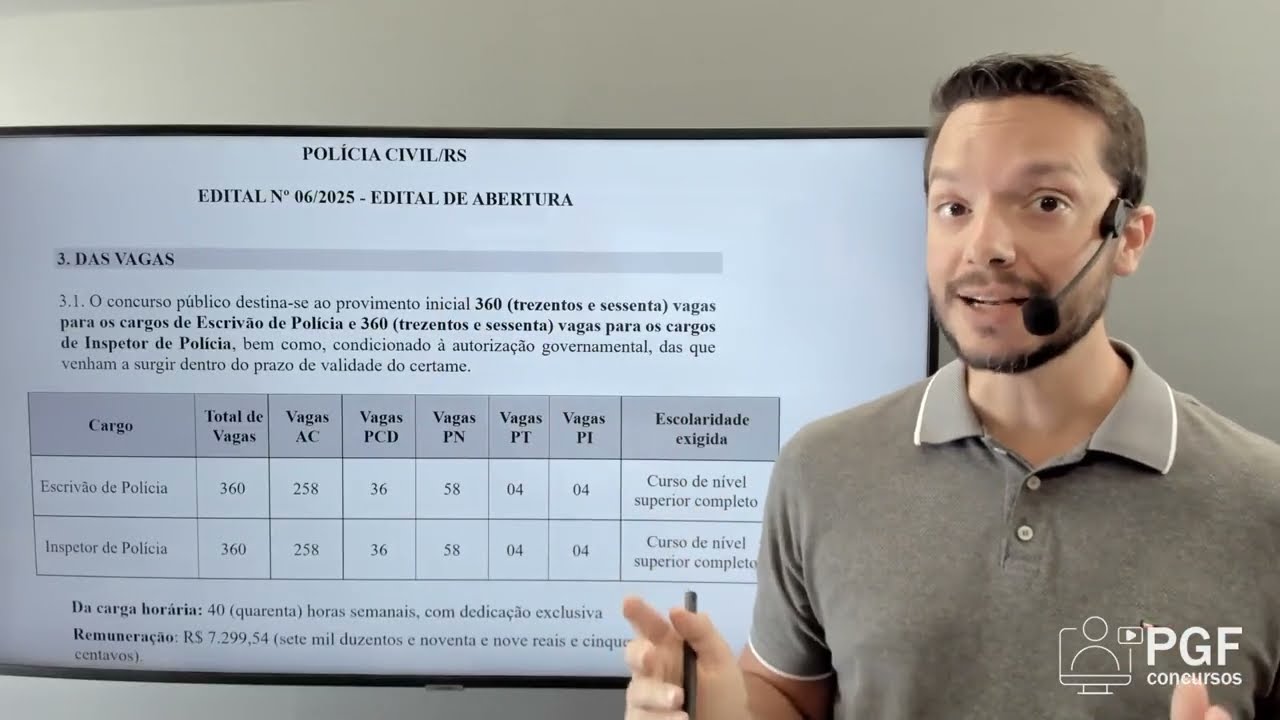 Resumo do Edital - PC/RS - Escriv&atilde;o e Inspetor