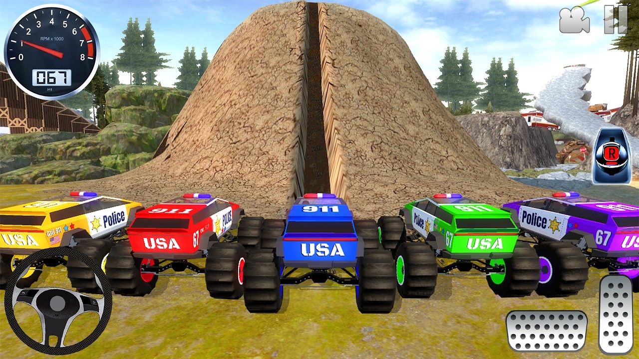 Impossible Monster Truck Simulator 3D - Extreme Sport Police Car stunts Driving - Android GamePlay
