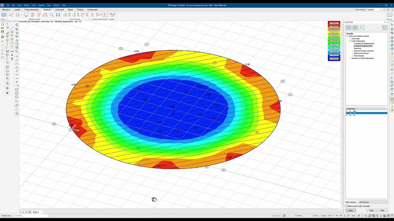 FEM-Design 24 | Calculation of a circular plate par 1/2
