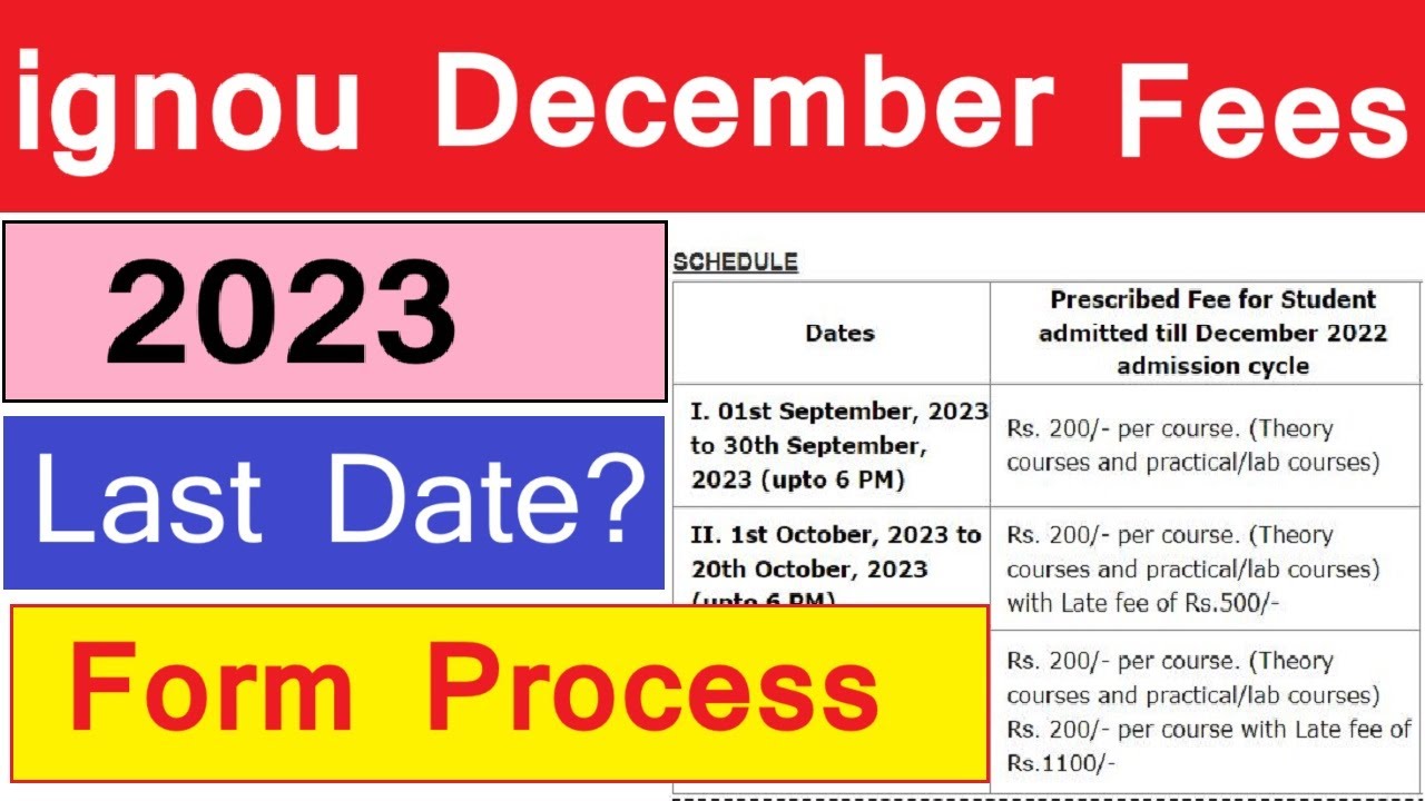 ignou December Fees Payment 2023 | ignou exam form december 2023 | Website Hindi