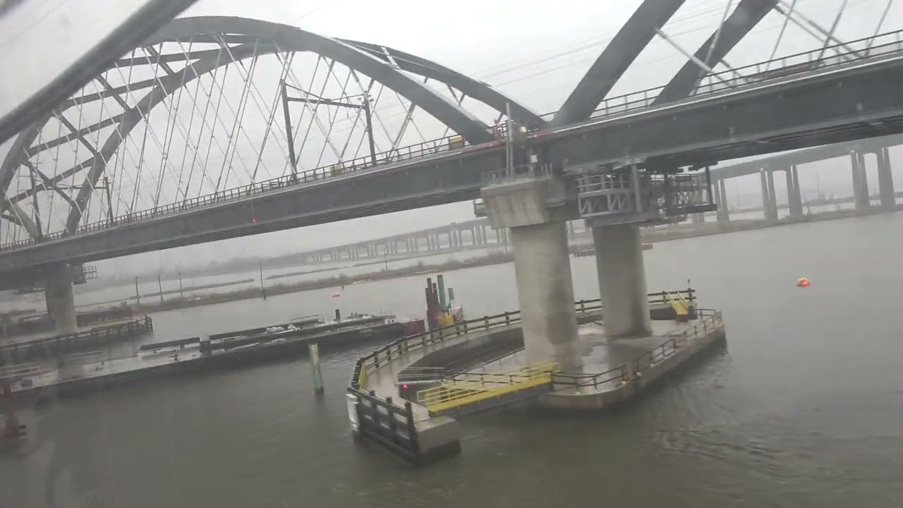 Riding Train 7253 past the New Portal Bridge Construction 11/9/25