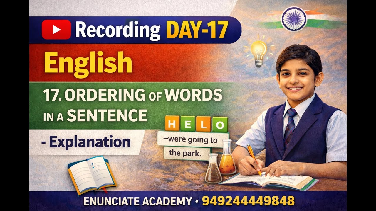 Sainik School Entrance Exam | Day 17 | English – Ordering of Words in a Sentence | Explanation