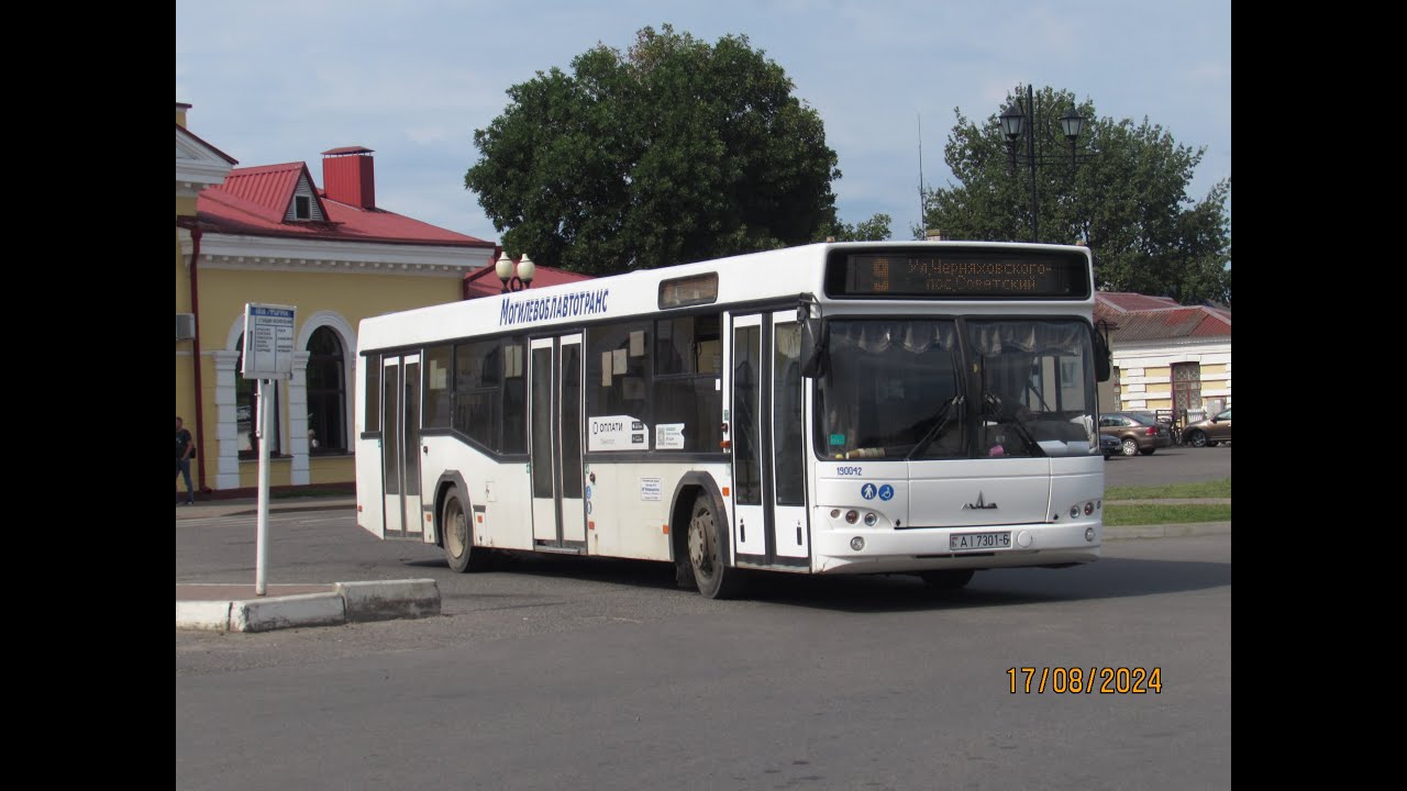 Осиповичи, поездка в автобусе МАЗ-103.465, рег.№ АІ 7301-6, марш.9 (17.08.2024)