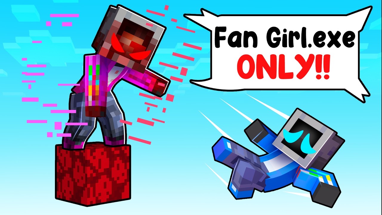 Locked on .EXE CRAZY FAN GIRL BLOCK in Minecraft!
