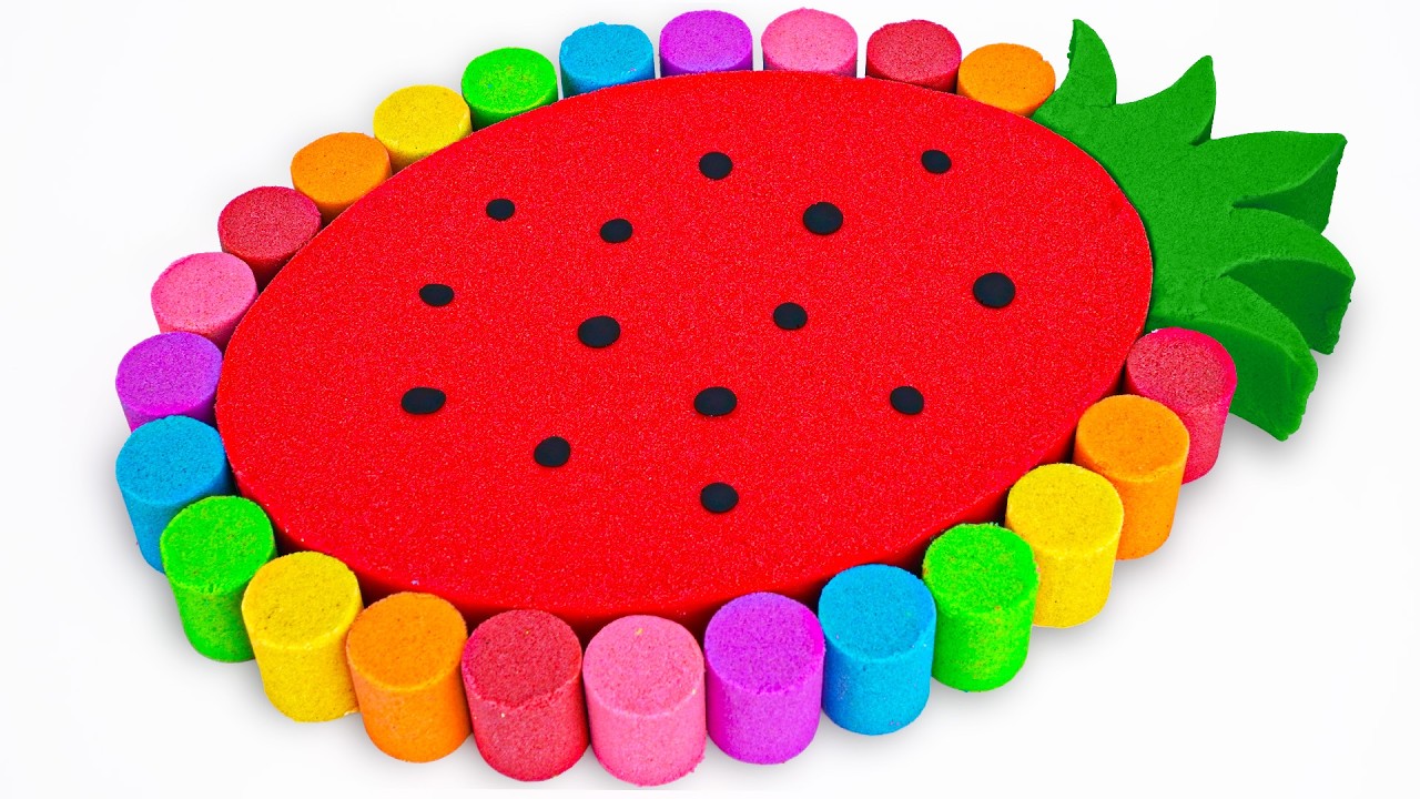 Satisfying Video l How To Make Rainbow Kinetic Sand Pineapple Fruit Cutting ASMR