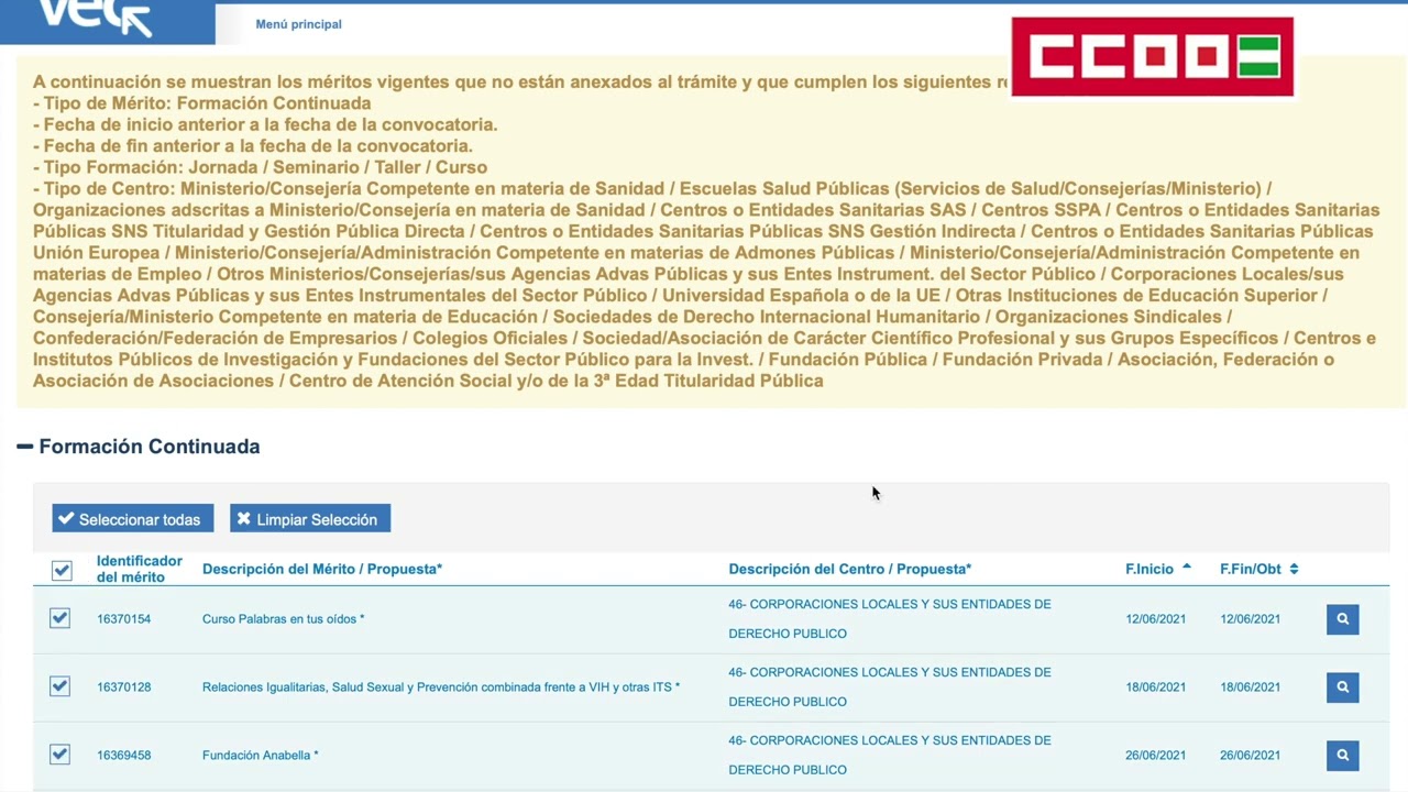 Autobaremo de bolsa SAS para personal de gestión y servicios/ añadir la titulacion requisito