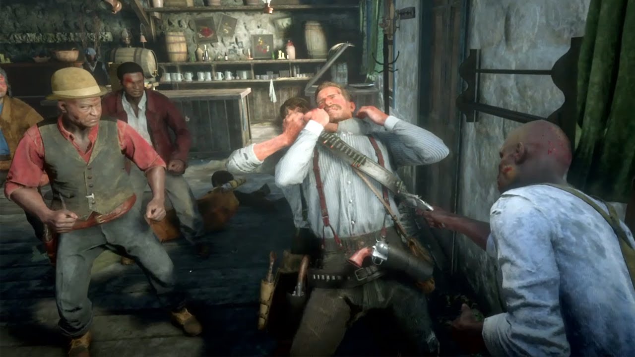 Red Dead Redemption 2 - Saloon Fights Vol.6 (Euphoria Physics)