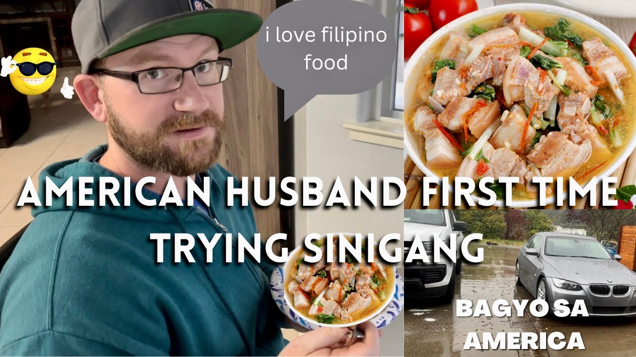 AMERICAN TRYING FILIPINO FOOD SINIGANG FOR THE FIRST TIME | FILIPINO AMERICAN COUPLE | BUHAY AMERIKA