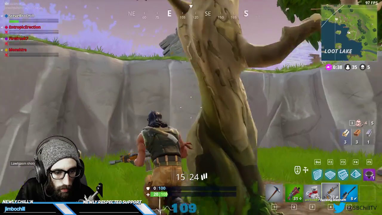 Fortnite stream with heart rate widget SteveBroChill  @Twitch Pulsoid