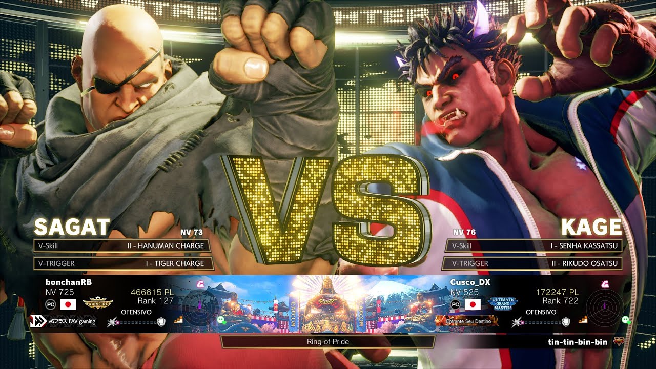 SFV Champion Edition 🔥 bonchanRB (SAGAT) Vs Cusco_DX (KAGE) 🔥 Online Match's 04-25-2023