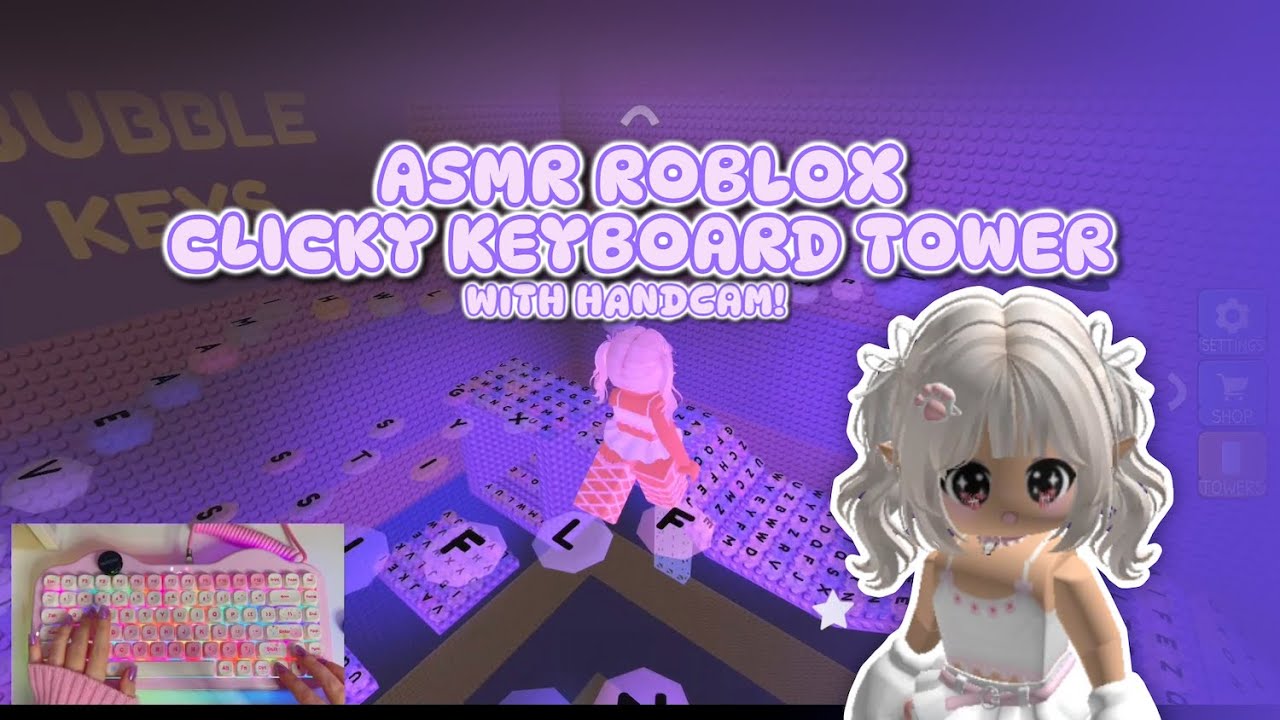 ASMR Roblox clicky keyboard tower with handcam! 💜