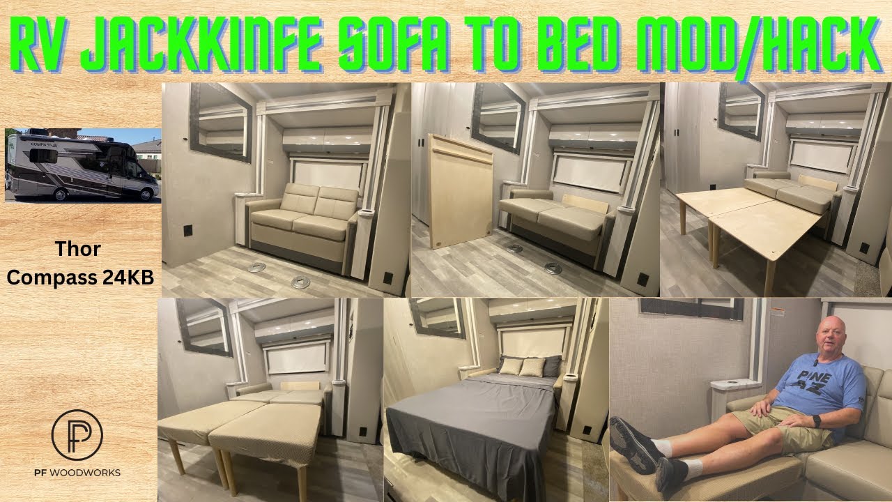 Thor Compass/Gemini 24KB RV Jackknife Sofa to Bed Conversion Mod/Hack