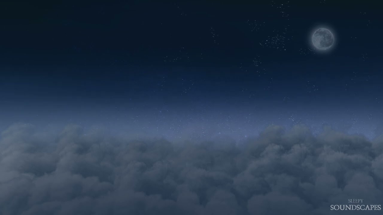 Insomnia Relief: Float Above the Clouds at Night | 8D Sleep Harp & Moonlight Calm ☁️💤