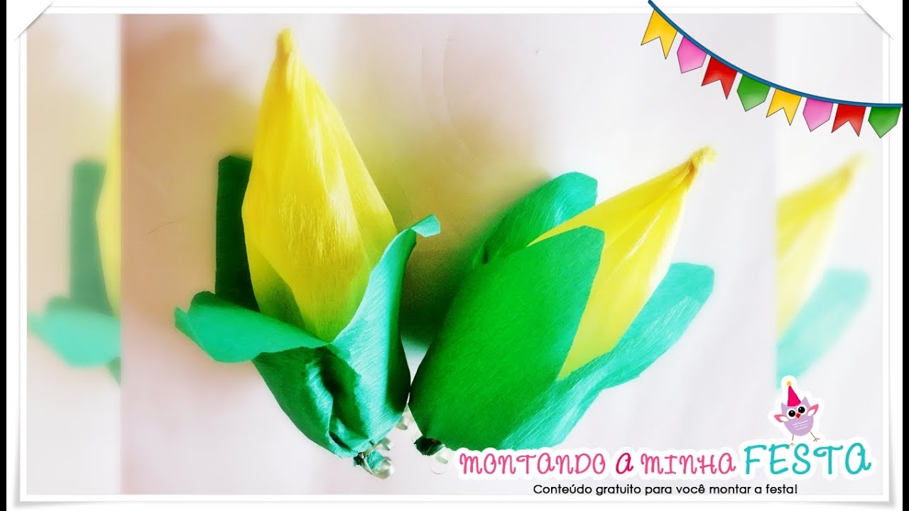 Lembrancinha formato de espiga de milho para Festa junina