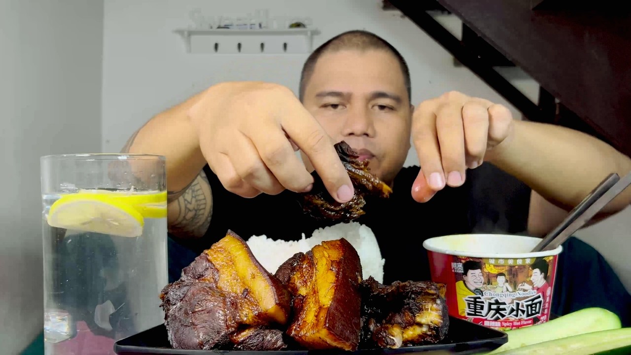 BRAISED PORK BELLY + CHONGQING INSTANT NOODLES | MUKBANG PHILIPPINES | Pinoy Eating Show