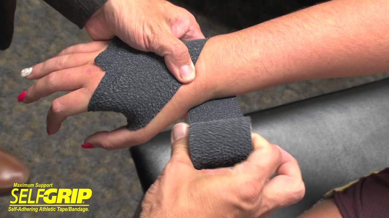 Selfgrip&reg; for taping a wrist for protection or injury.