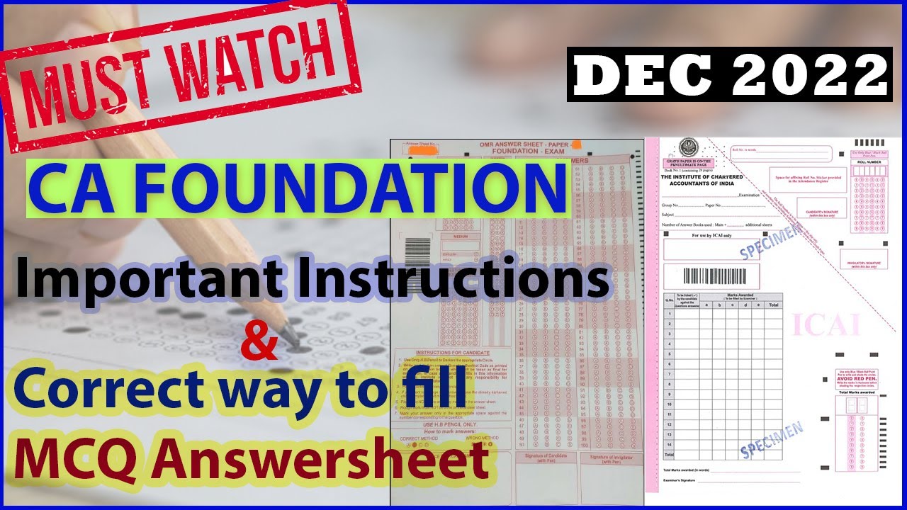 ICAI New Instructions I Foundation Dec 2022 I How to Fill MCQ Answers I Malayalam I Fayiz Muhammed