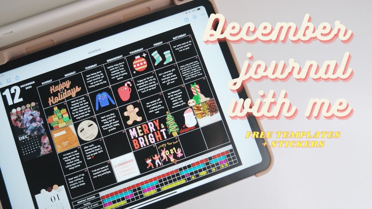 December Journal With Me | Free Templates + Stickers ✨| GoodNotes 5 📖