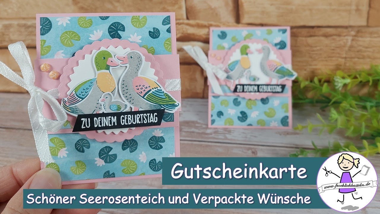 Gutscheinkarte | Gift Card Holder | Schöner Seerosenteich | Stampin' Up! | fröhlich basteln