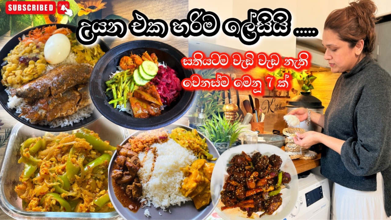 මෙන්න හදනවනම් දවස් 7 ට වැඩි වැඩ නැති සුපිරි මෙනූ 7ක්😋/Lunch menu ideas sinhala/menu planning tips