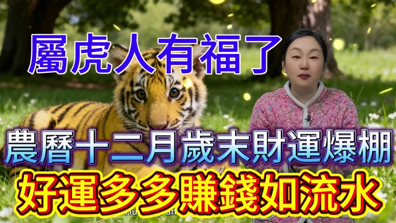 進了臘月就是年，福運財運往家纏  屬虎人有福了！農曆十二月（1月19—2月16日）“歲末鴻運大爆發”，幸運值拉滿到人生開掛，趕緊接福！#運勢 #補財庫旺財氣 #生肖 #熱門 #財富 #正能量