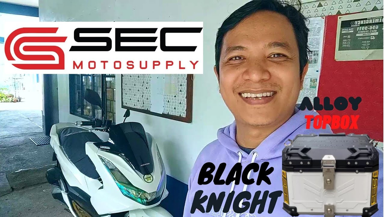 Top Box installation for PCX 160/ (White)Black Knight SEC BOX45 liters