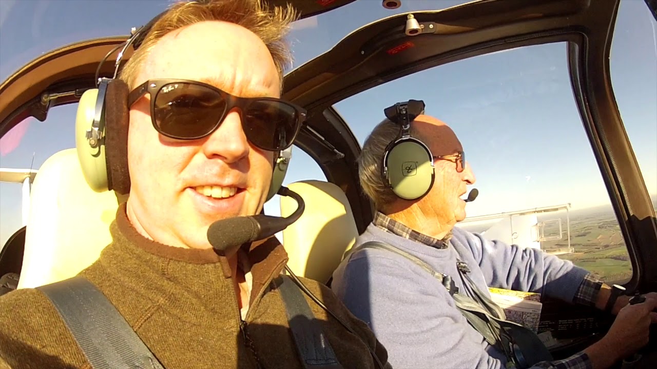 Grob 109B motor glider takeoff and landing, Currock Hill
